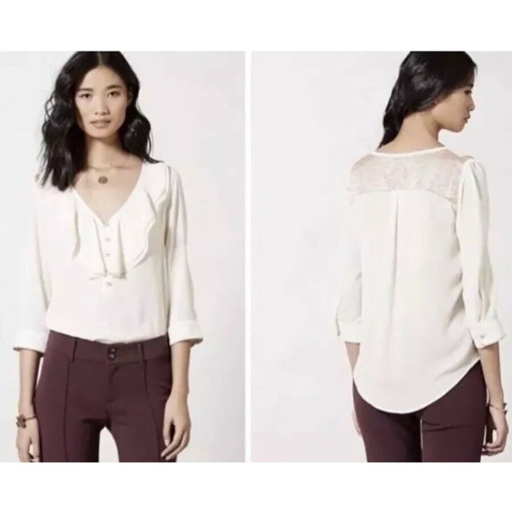 HD In Paris Anthropologie Elinor Ruffle Pink Tapes